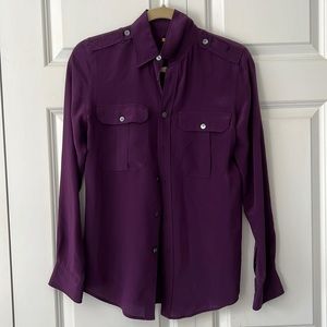 Ralph Lauren Rugby 100% silk purple blouse size 4